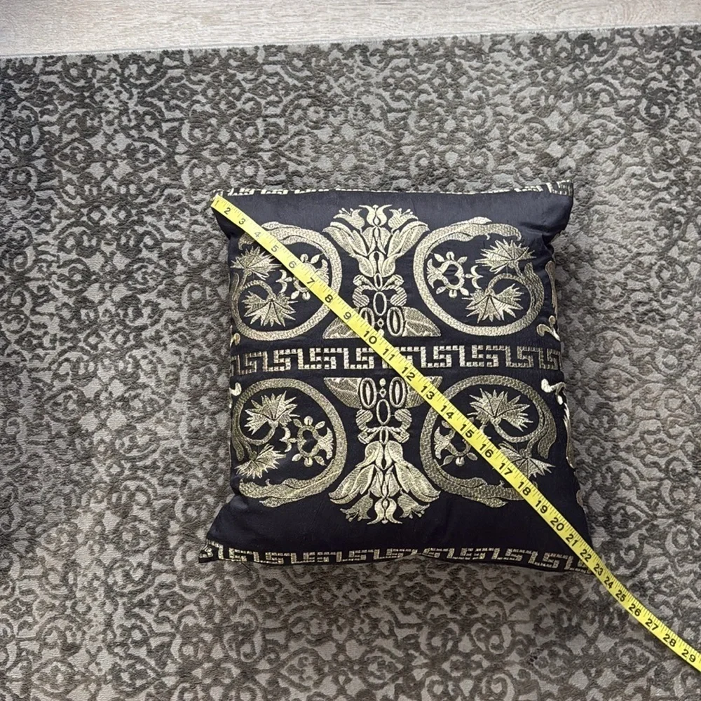 Kathy Fiedler Designer Pillow-Black & Gold